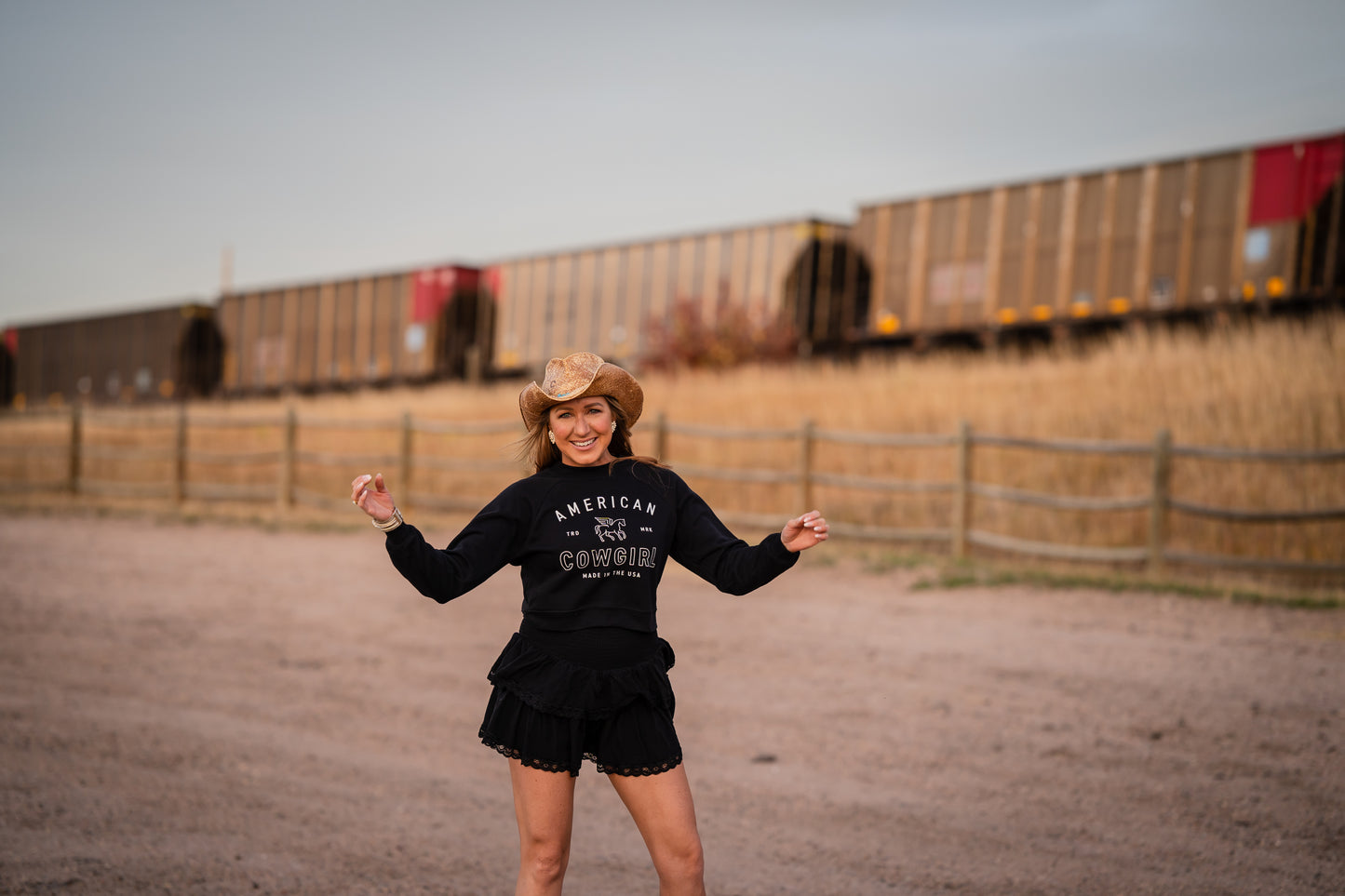 American Cowgirl Cropped Sweatshirt - Womens