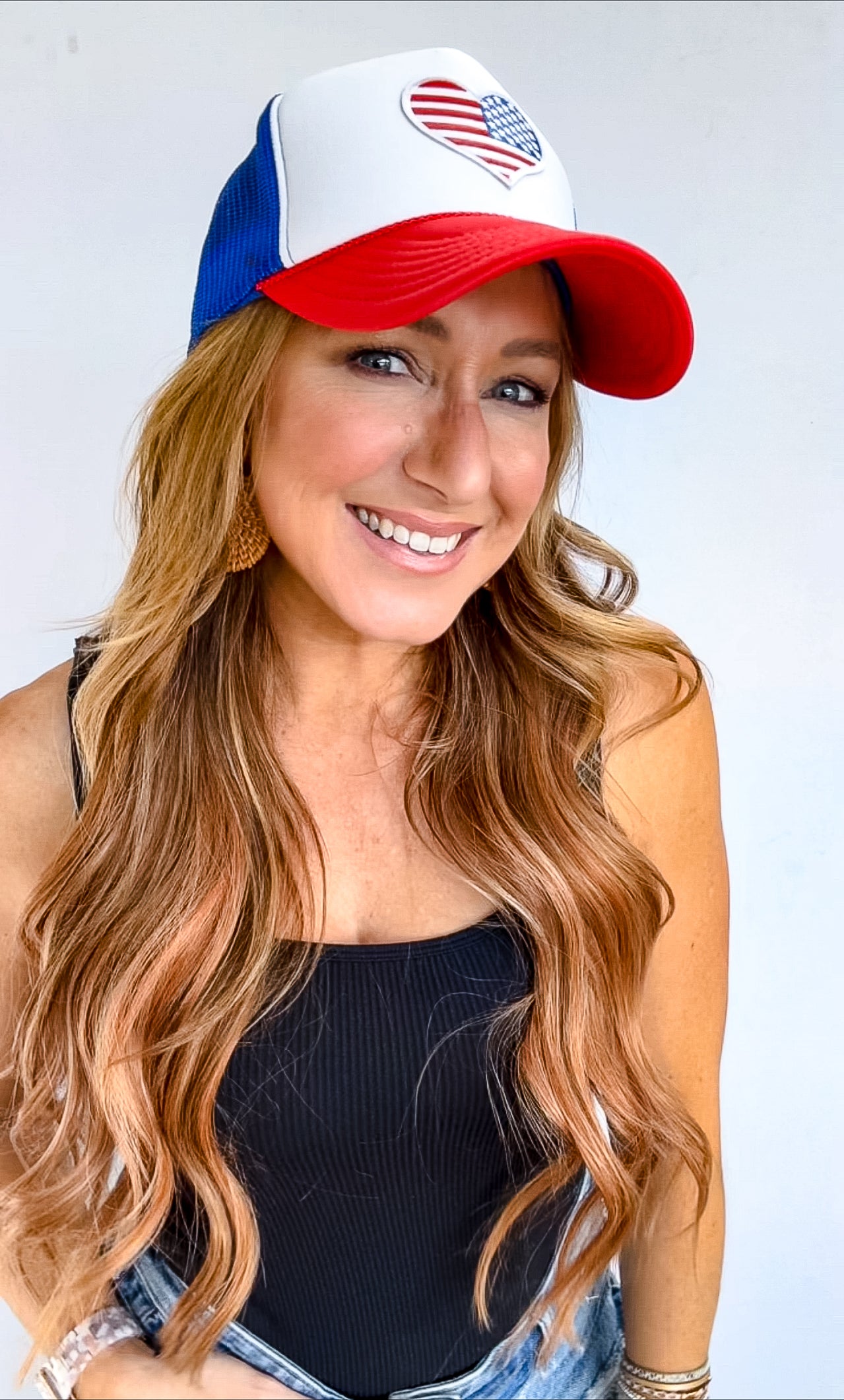 Patriotic American Flag Heart Hat