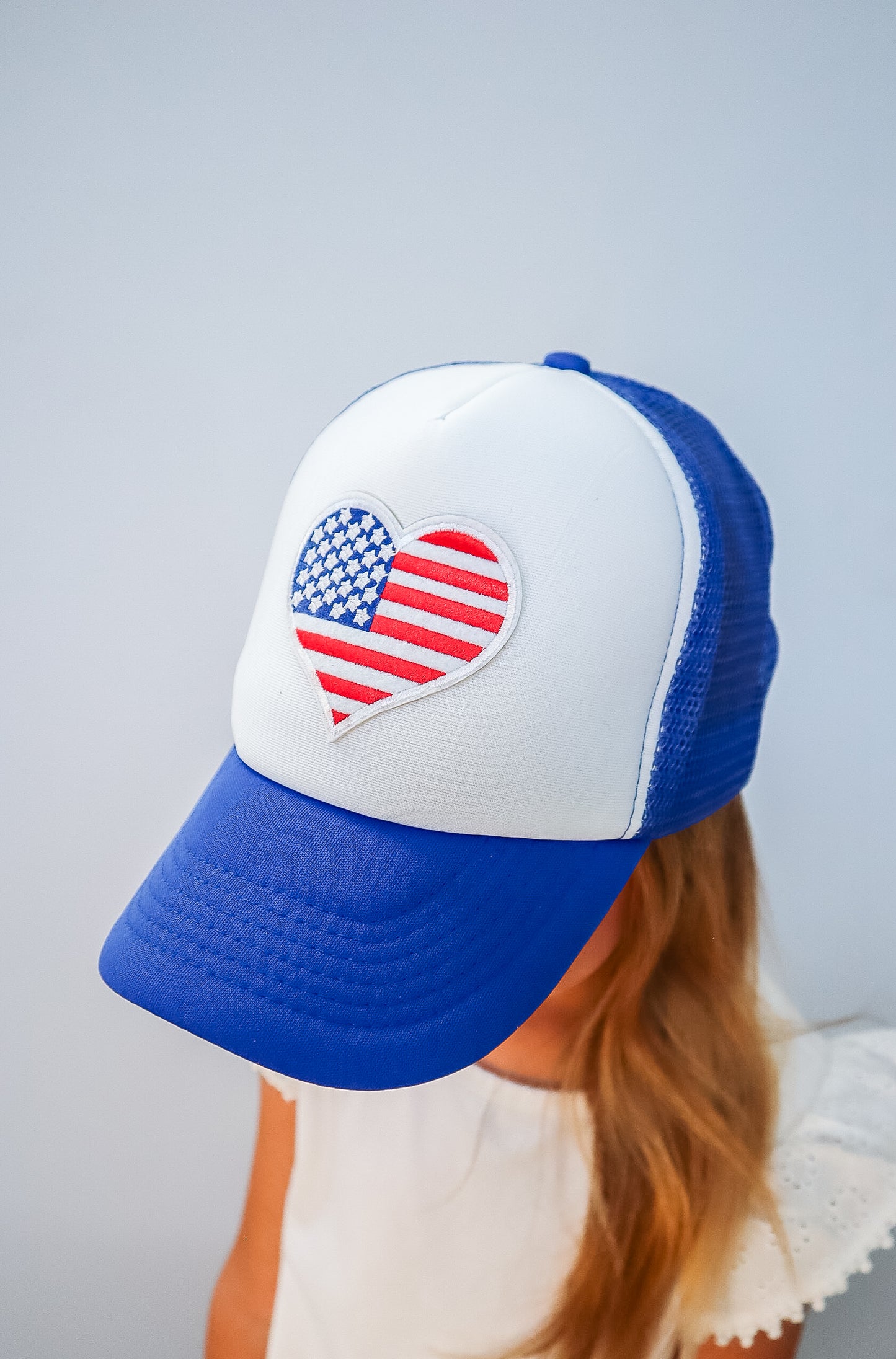Patriotic American Flag Heart Hat