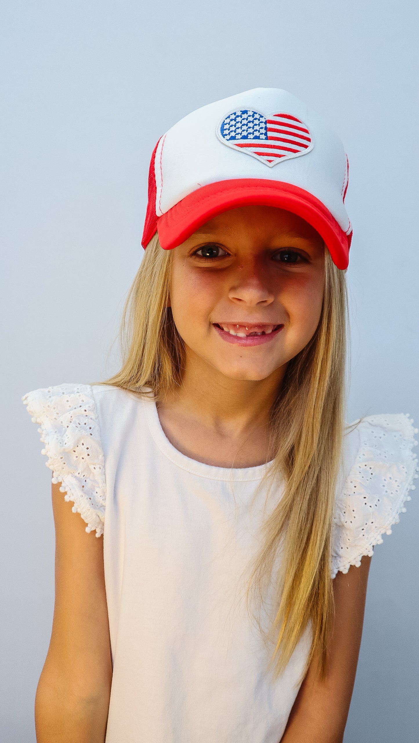 Patriotic American Flag Heart Hat