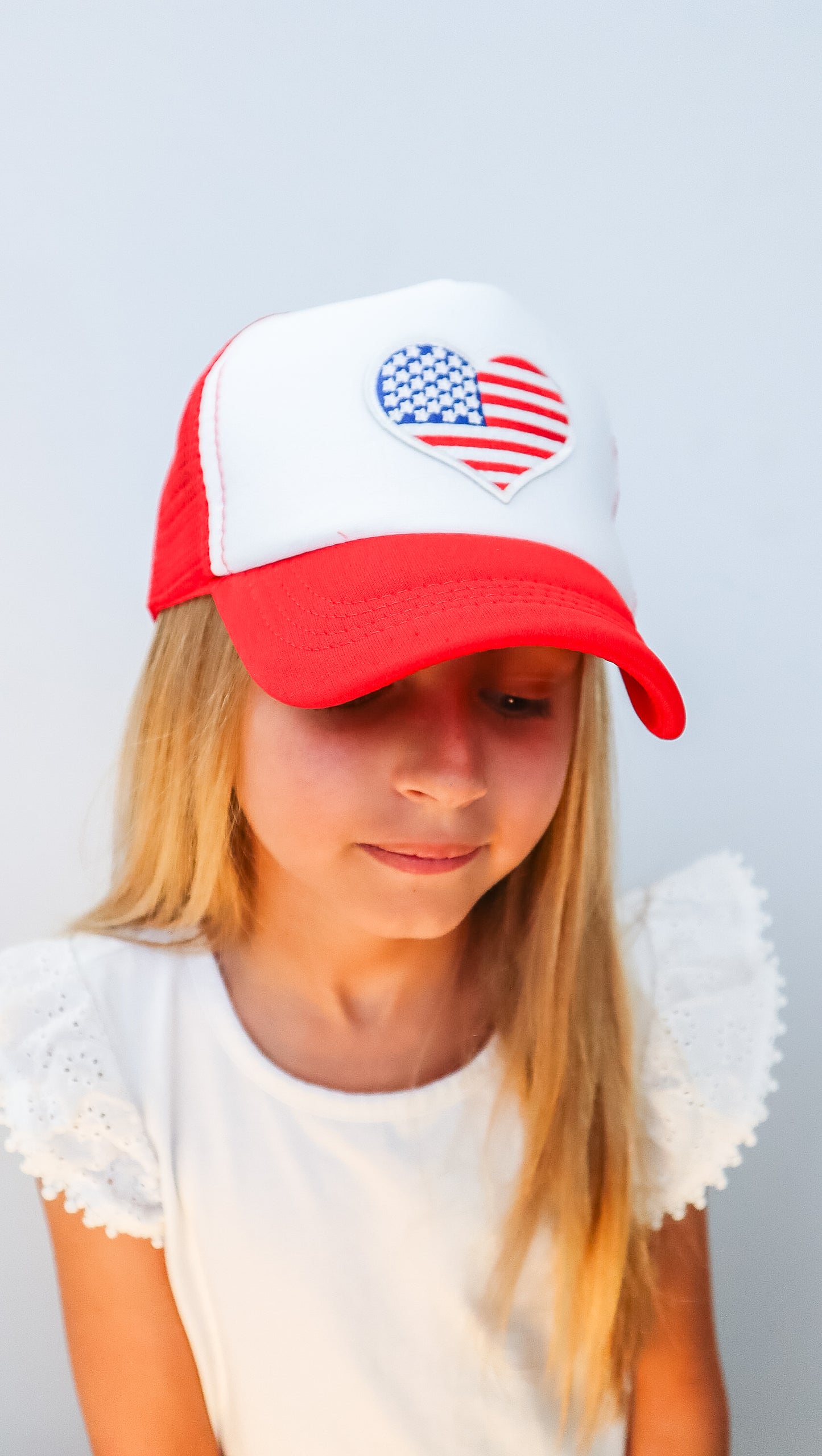 Patriotic American Flag Heart Hat