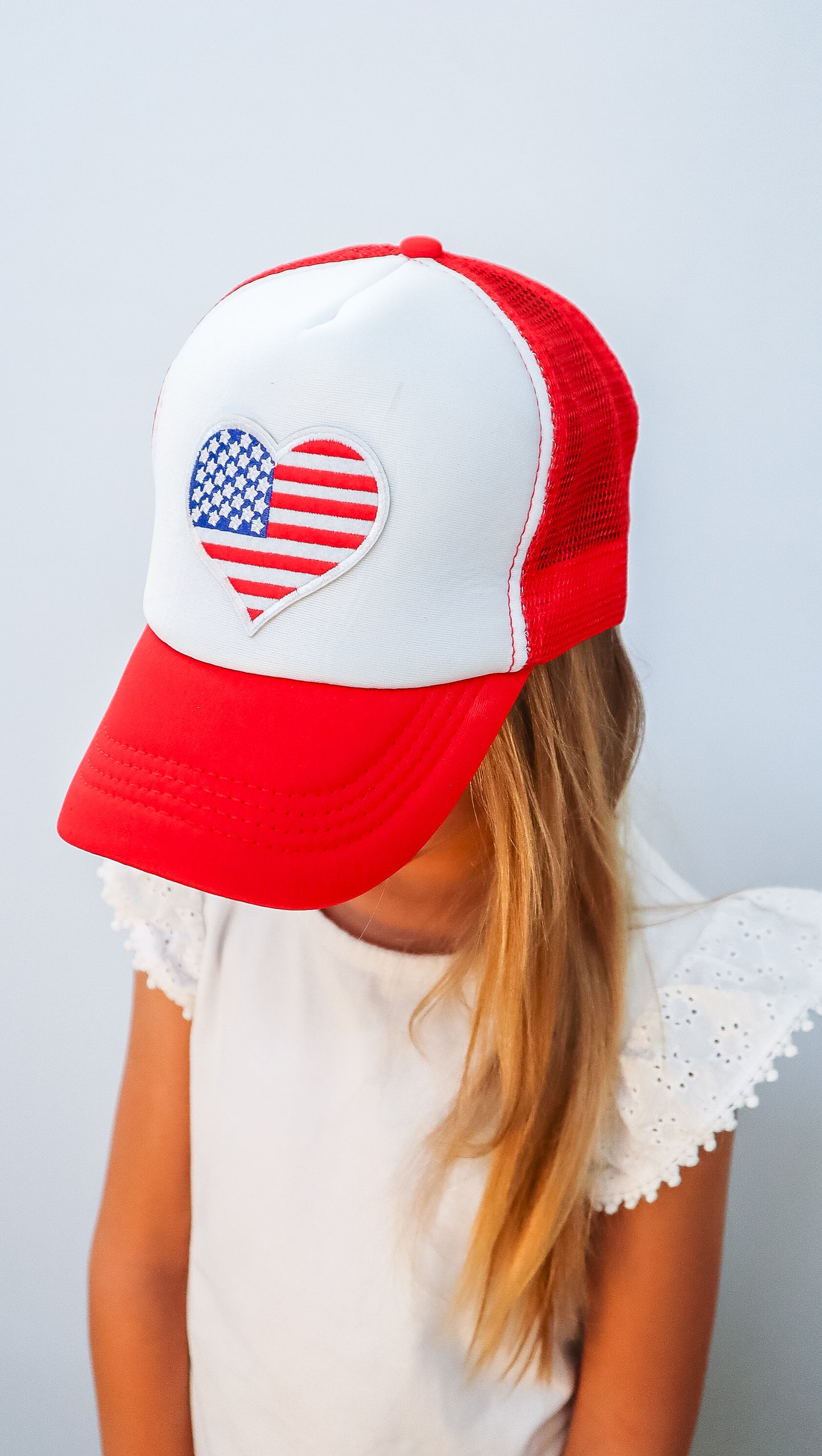 Patriotic American Flag Heart Hat