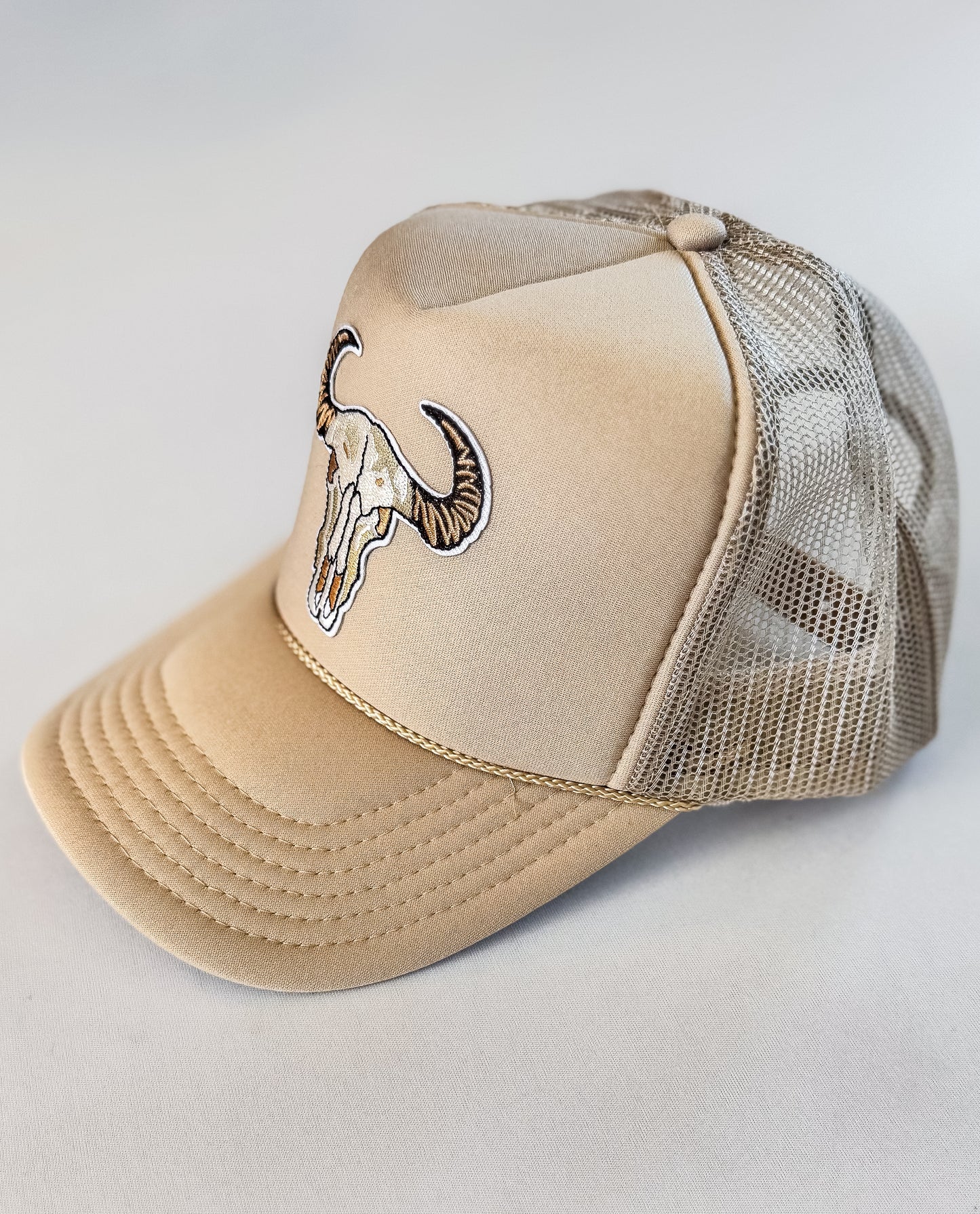 Western Skull Embroidery Trucker Hat