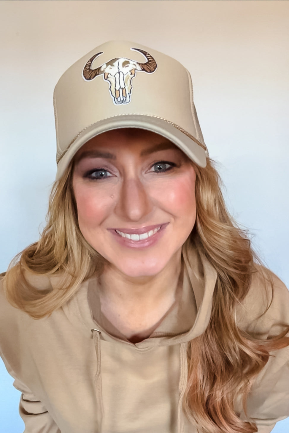 Western Skull Embroidery Trucker Hat