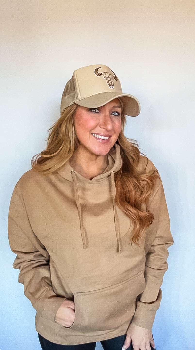 Western Skull Embroidery Trucker Hat