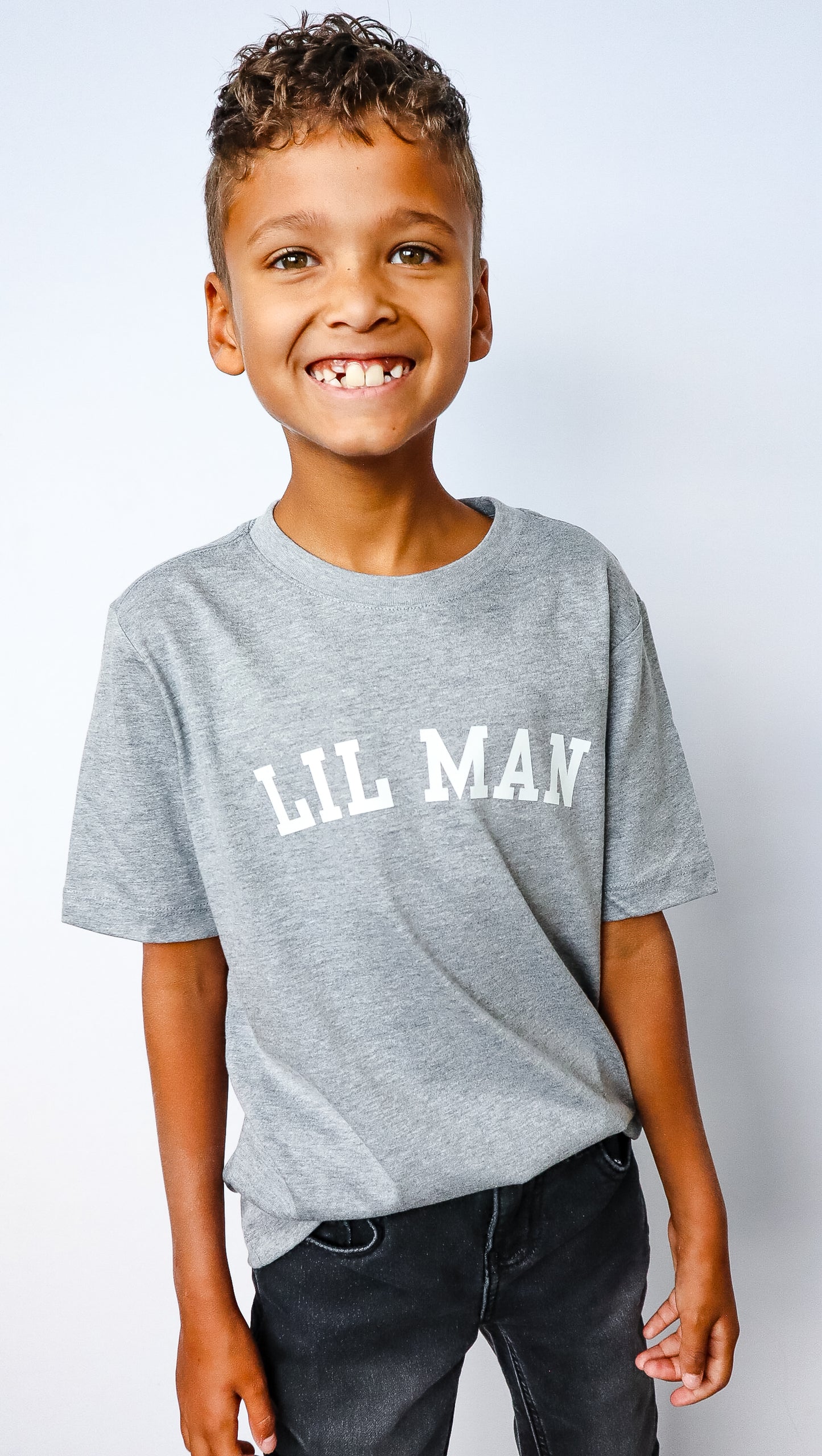 Lil Man (Varsity) Short Sleeve Crewneck - Kids