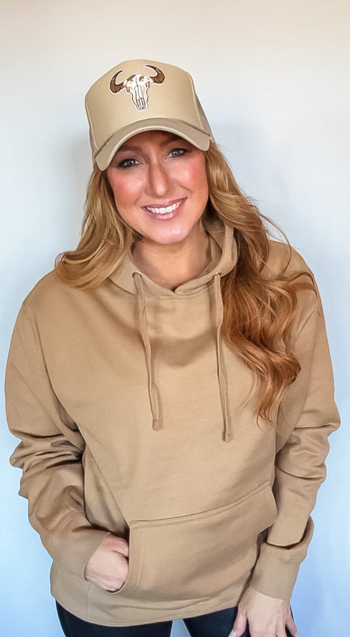 Western Skull Embroidery Trucker Hat