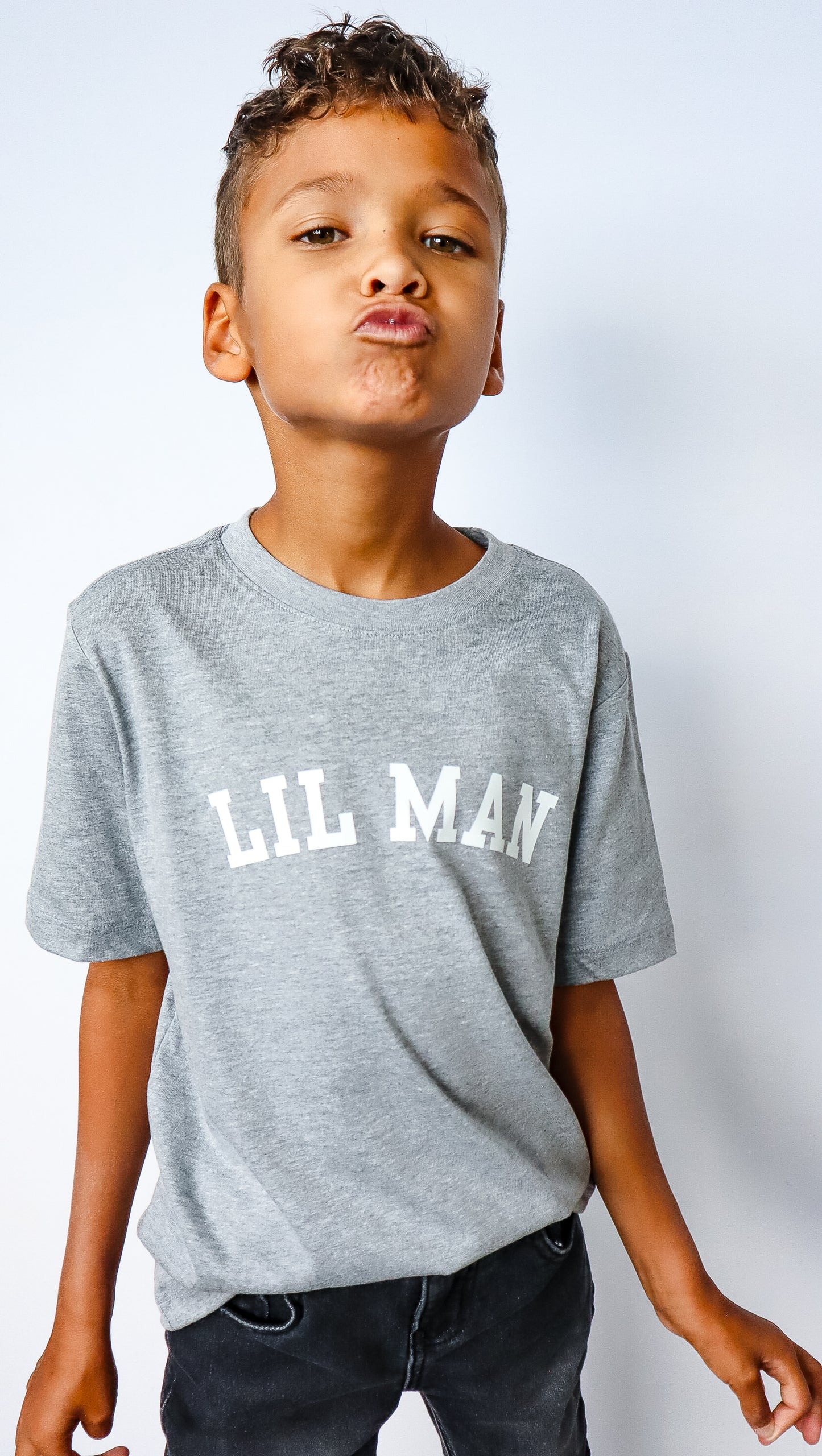 Lil Man (Varsity) Short Sleeve Crewneck - Kids