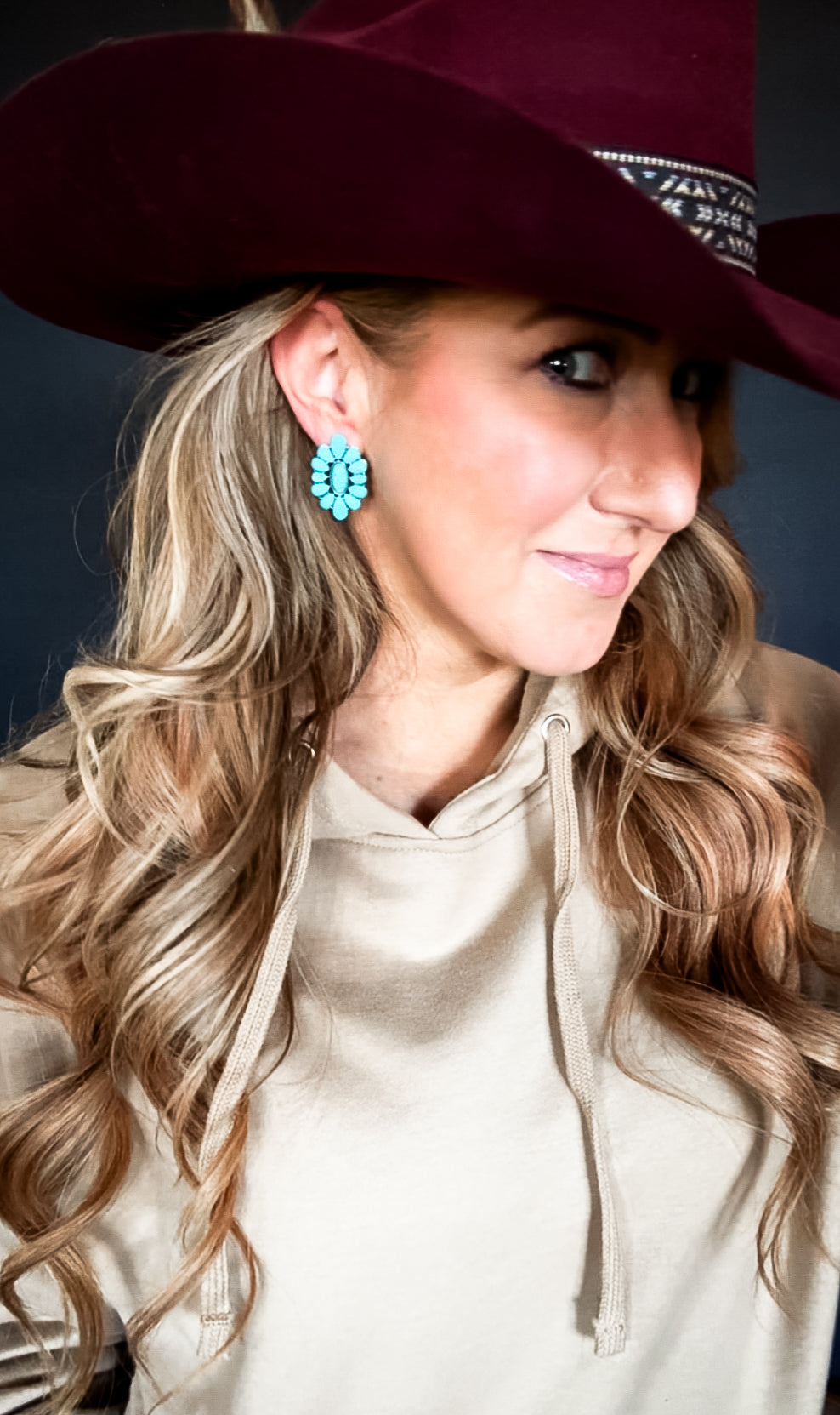 Vintage Western Geometric Shape Stud Earrings For Women