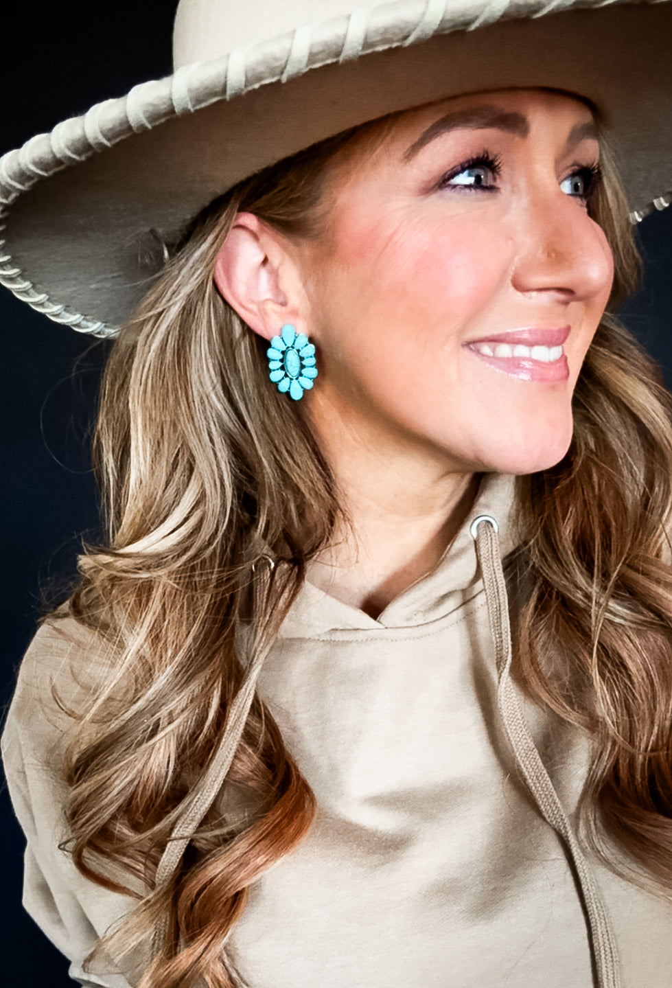 Vintage Western Geometric Shape Stud Earrings For Women