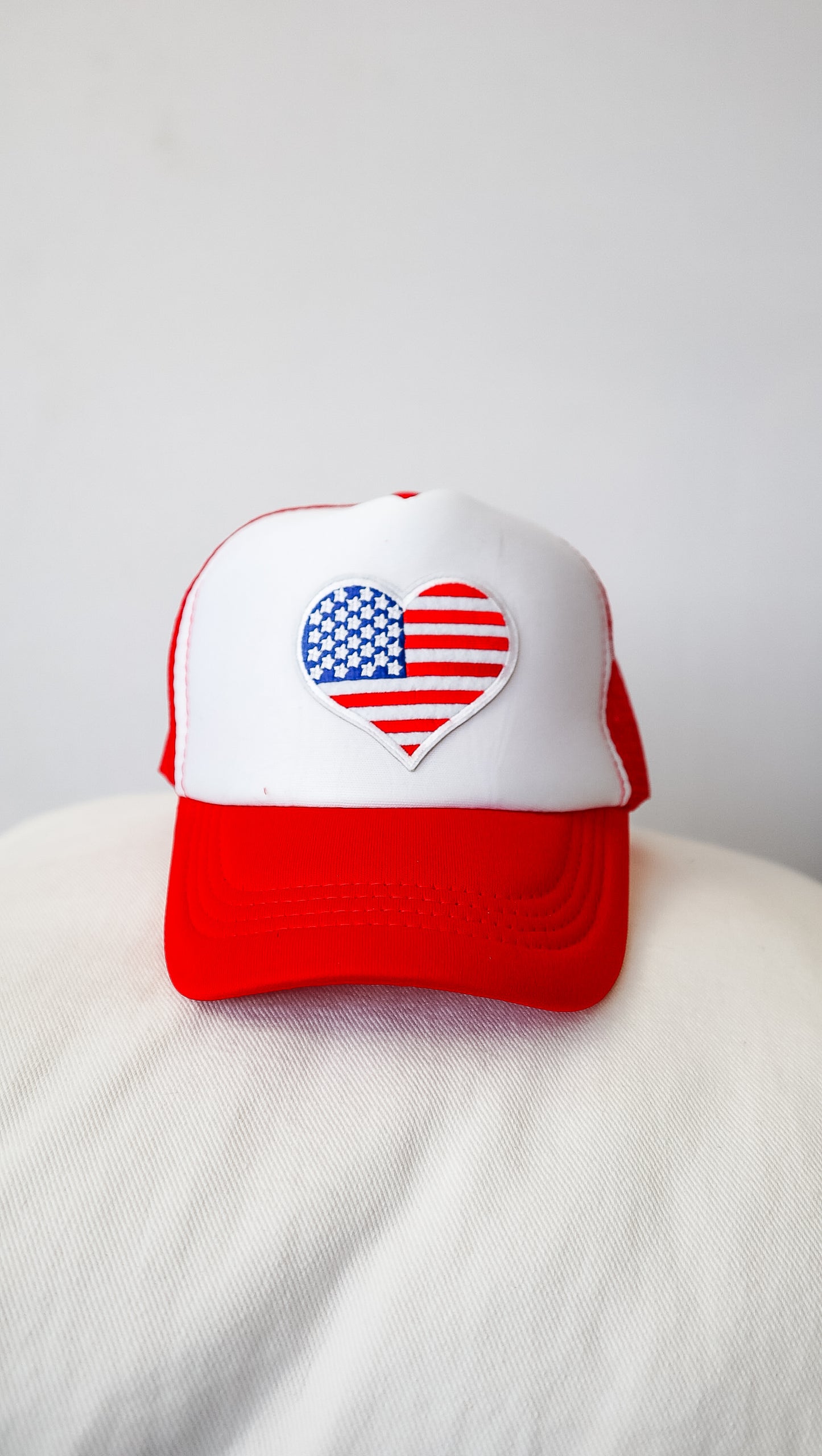 Patriotic American Flag Heart Hat