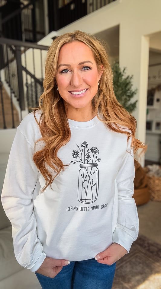 "Helping Little Minds Grow" Crewneck Sweatshirt - Unisex