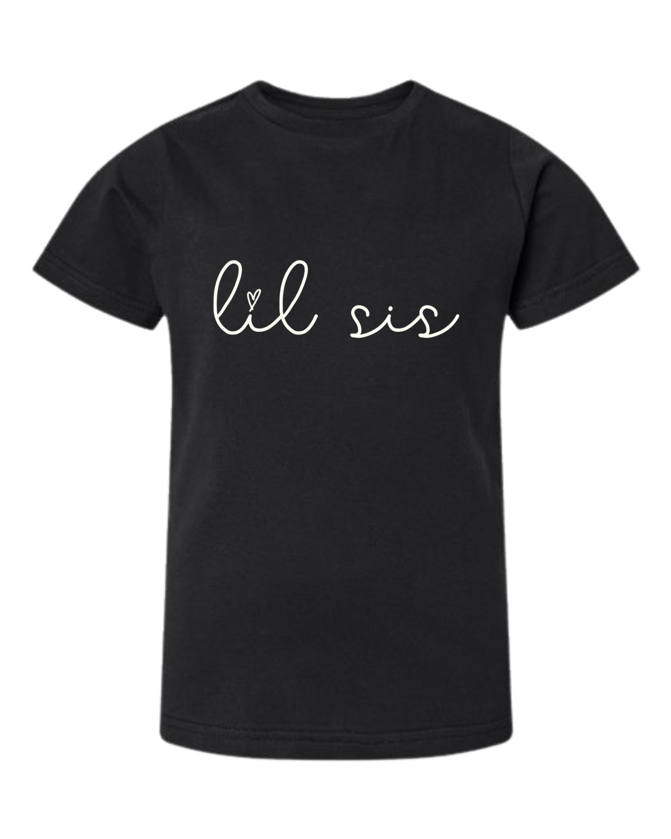 Lil Sis (Cursive) Short Sleeve Crewneck T-Shirt - Kids