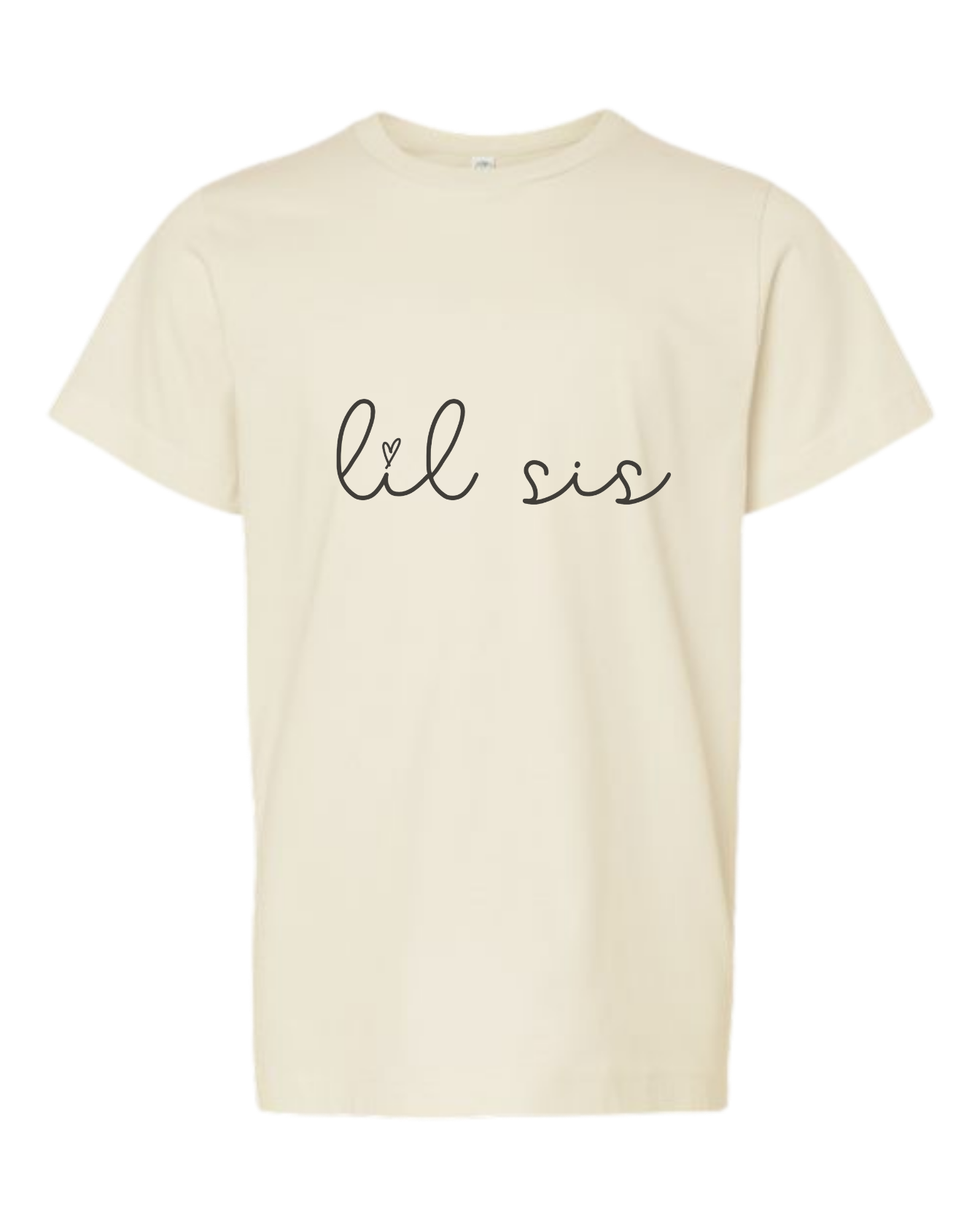 Lil Sis (Cursive) Short Sleeve Crewneck T-Shirt - Kids