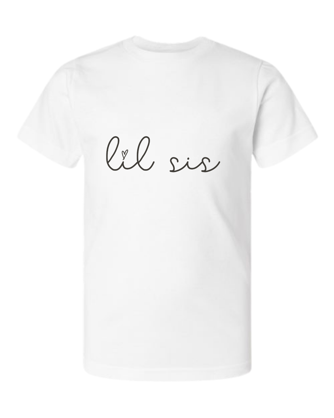 Lil Sis (Cursive) Short Sleeve Crewneck T-Shirt - Kids