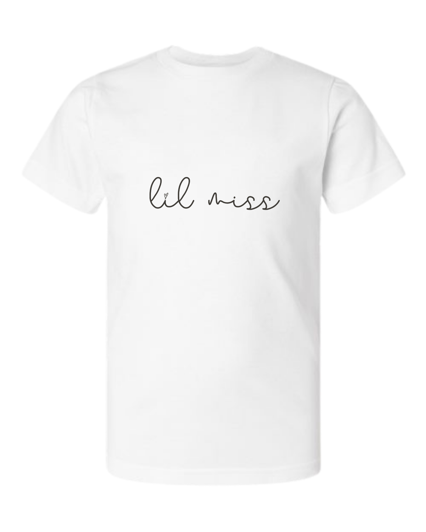 Lil Miss (Cursive) Short Sleeve Crewneck T-Shirt - Kids