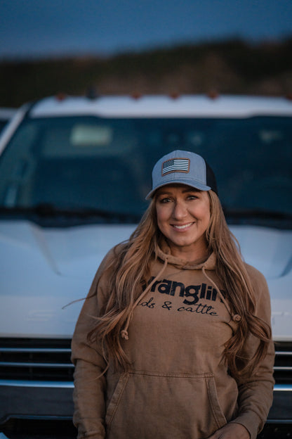 Wranglin' Kids & Cattle Hooded Sweatshirt - Womens