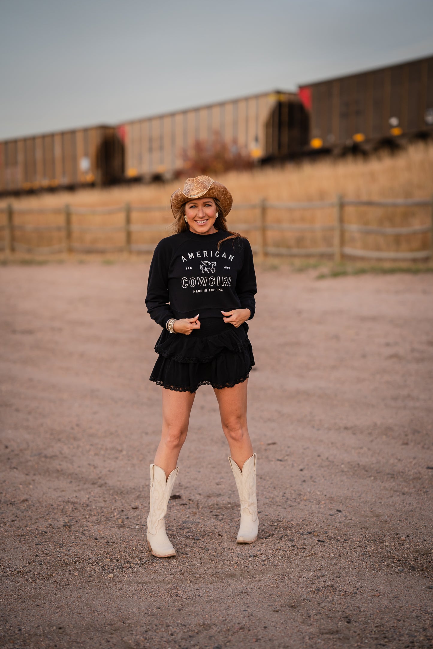 American Cowgirl Cropped Sweatshirt - Womens