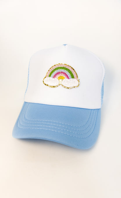 Rainbow Trucker Hat (Light Blue) - Kids