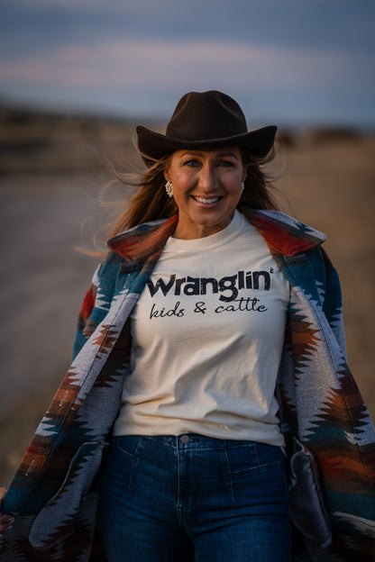 Wranglin' Kids & Cattle T-shirt - Womens