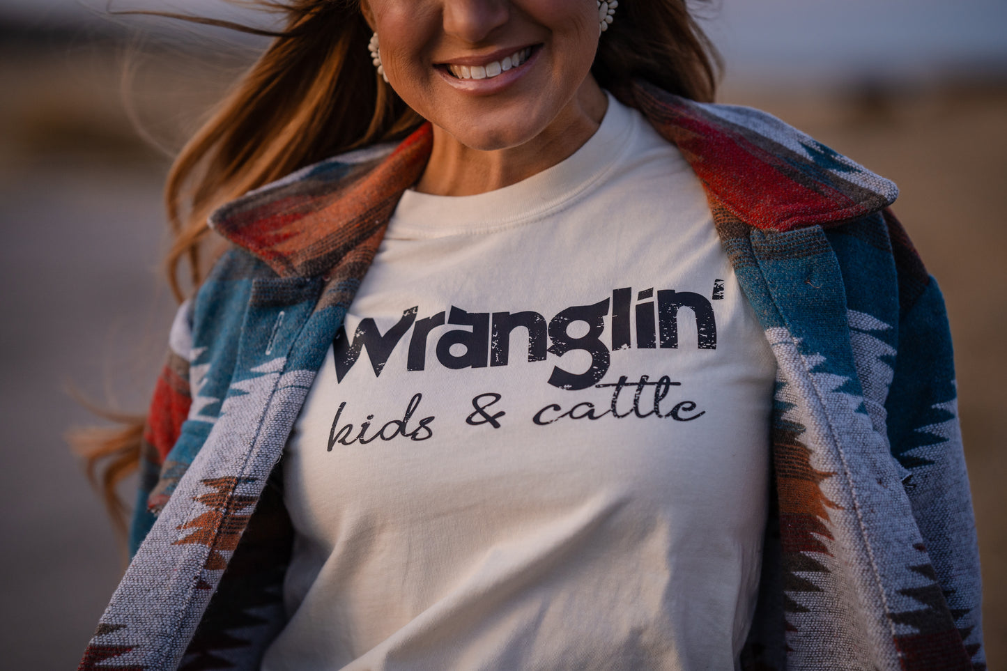 Wranglin' Kids & Cattle T-shirt - Womens