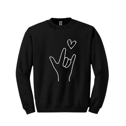 "I Love You" American Sign Language (ASL) Crewneck Sweatshirt - Unisex