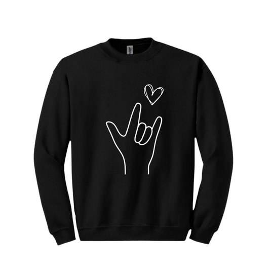 "I Love You" American Sign Language (ASL) Crewneck Sweatshirt - Unisex