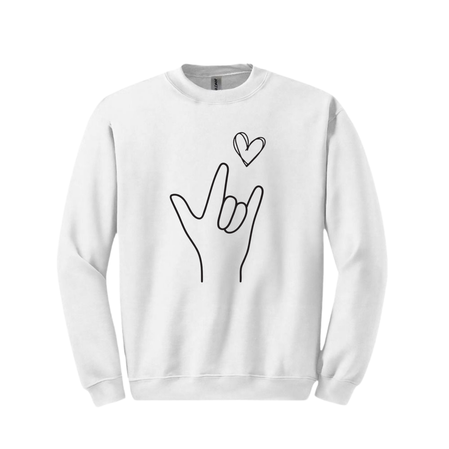 "I Love You" American Sign Language (ASL) Crewneck Sweatshirt - Unisex