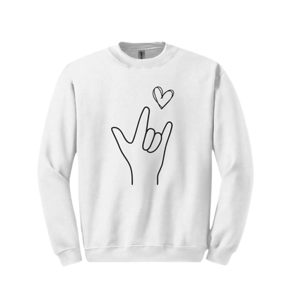 "I Love You" American Sign Language (ASL) Crewneck Sweatshirt - Unisex