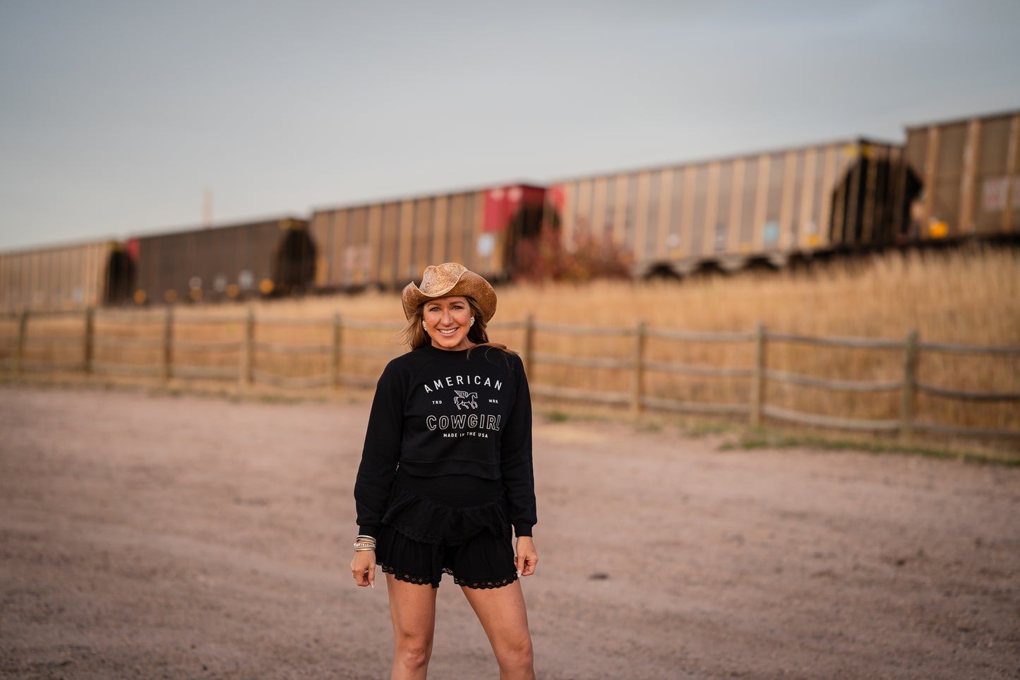 American Cowgirl Cropped Sweatshirt - Womens