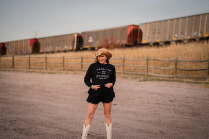 American Cowgirl Cropped Sweatshirt - Womens