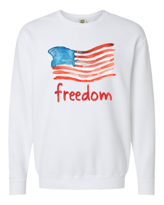 Freedom American Flag Crewneck Sweatshirt - Unisex