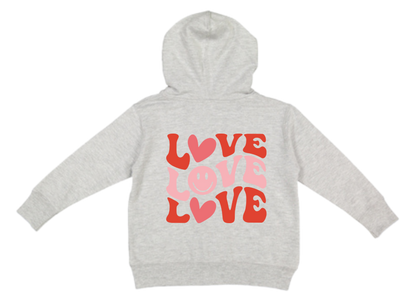 Groovy "Love" Hooded Zip Sweatshirt - Toddler