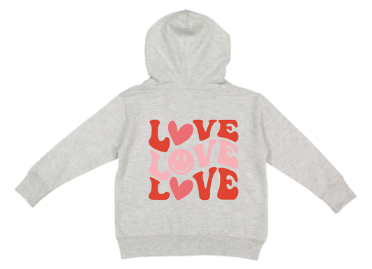 Groovy "Love" Hooded Zip Sweatshirt - Toddler