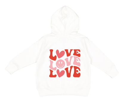 Groovy "Love" Hooded Zip Sweatshirt - Toddler