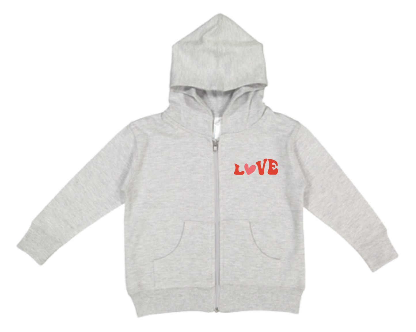 Groovy "Love" Hooded Zip Sweatshirt - Toddler