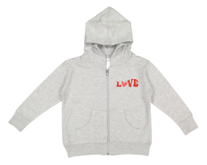 Groovy "Love" Hooded Zip Sweatshirt - Toddler