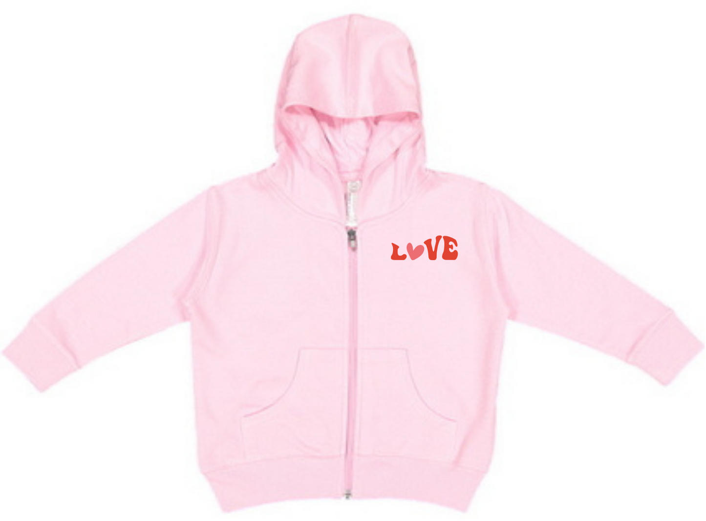 Groovy "Love" Hooded Zip Sweatshirt - Toddler