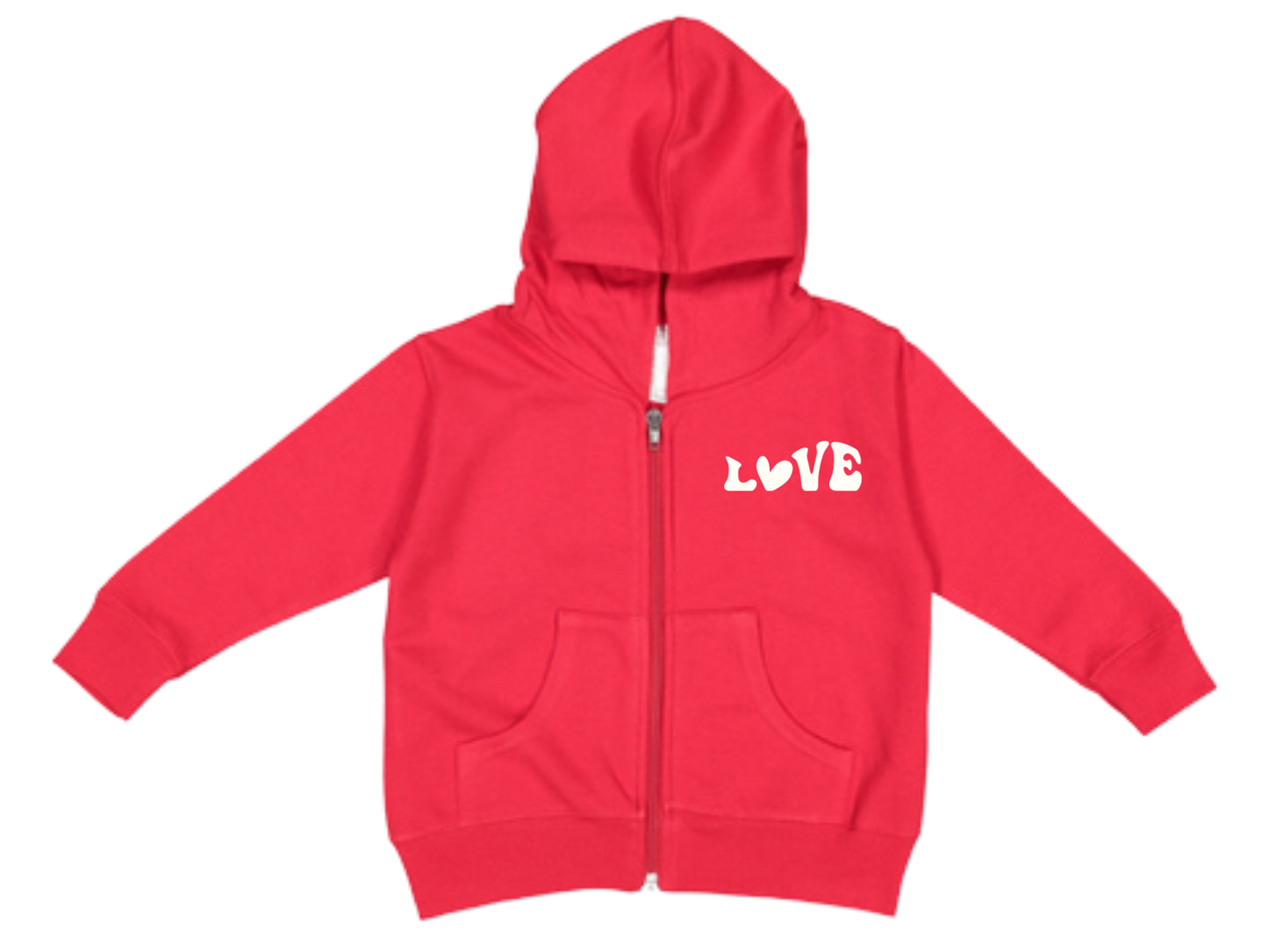 Groovy "Love" Hooded Zip Sweatshirt - Toddler