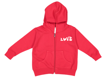 Groovy "Love" Hooded Zip Sweatshirt - Toddler