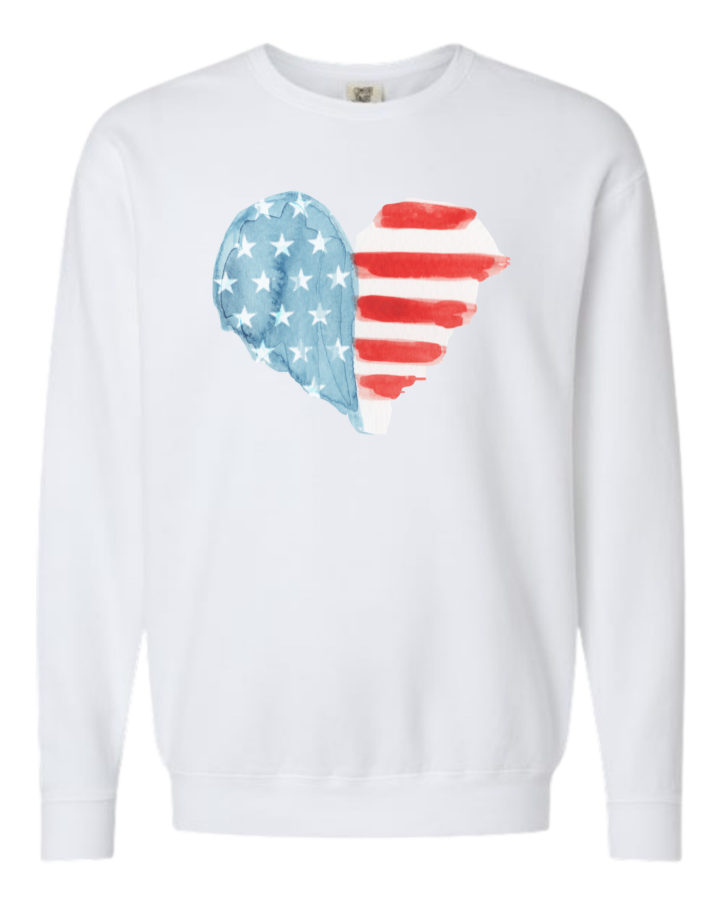 Heart American Flag Crewneck Sweatshirt - Unisex