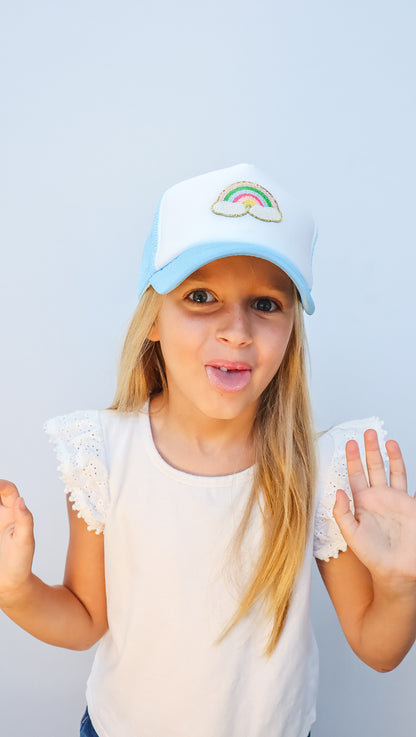 Rainbow Trucker Hat (Light Blue) - Kids