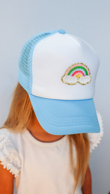 Rainbow Trucker Hat (Light Blue) - Kids