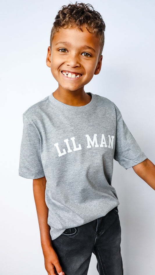 Lil Man (Varsity) Short Sleeve Crewneck - Kids