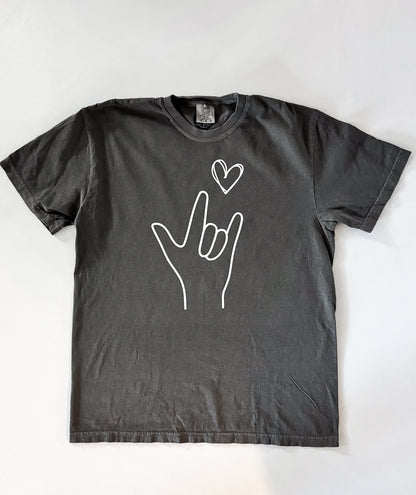 "I Love You" American Sign Language (ASL) Crewneck T-shirt - Unisex