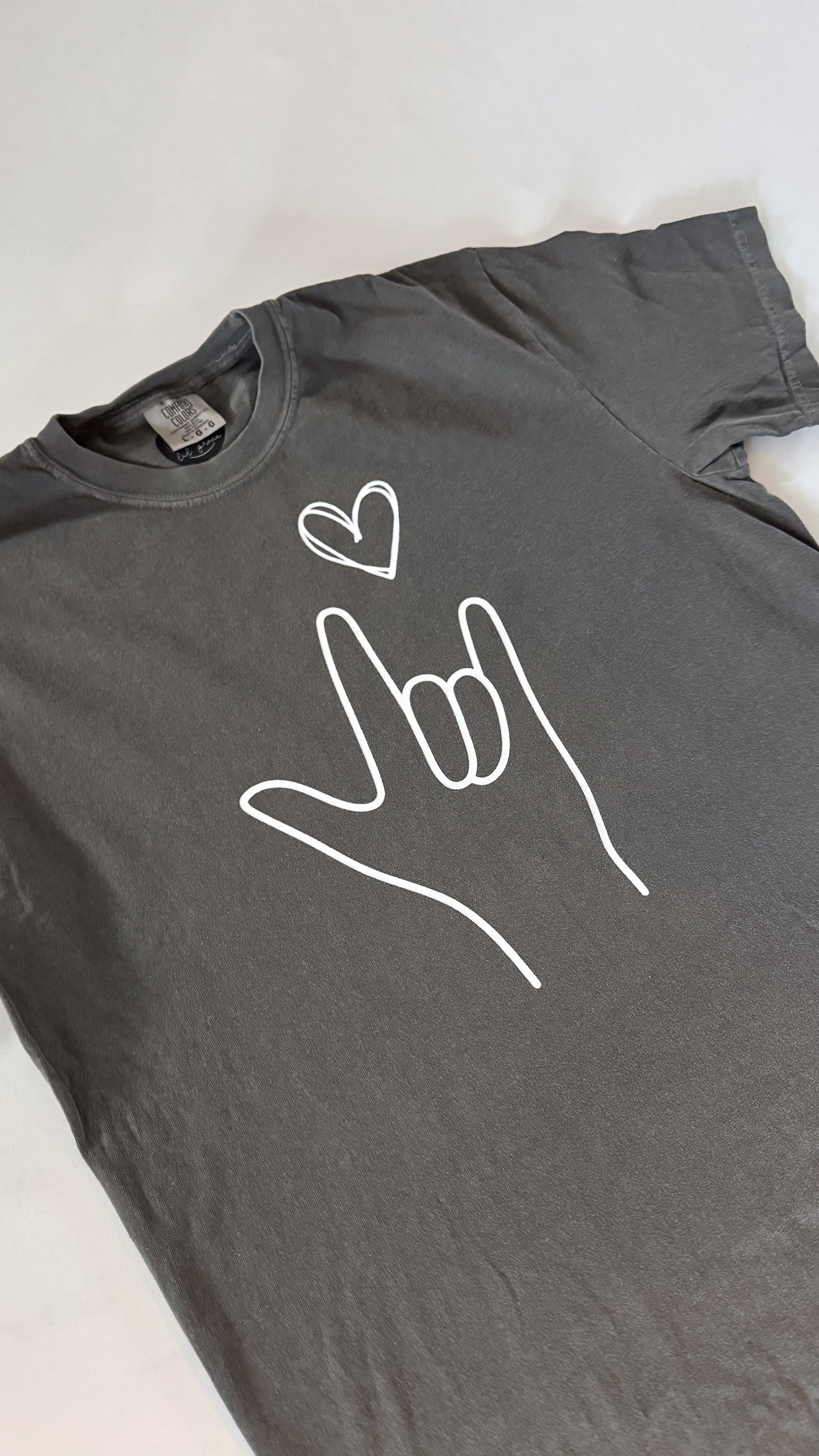 "I Love You" American Sign Language (ASL) Crewneck T-shirt - Unisex