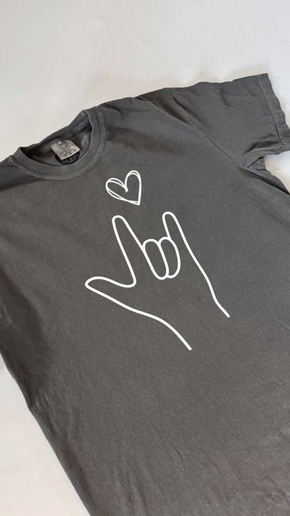 "I Love You" American Sign Language (ASL) Crewneck T-shirt - Unisex