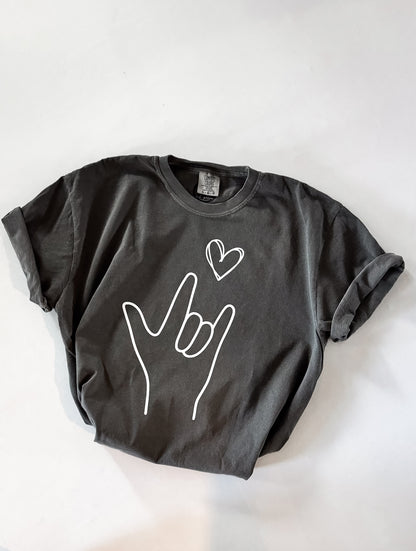 "I Love You" American Sign Language (ASL) Crewneck T-shirt - Unisex