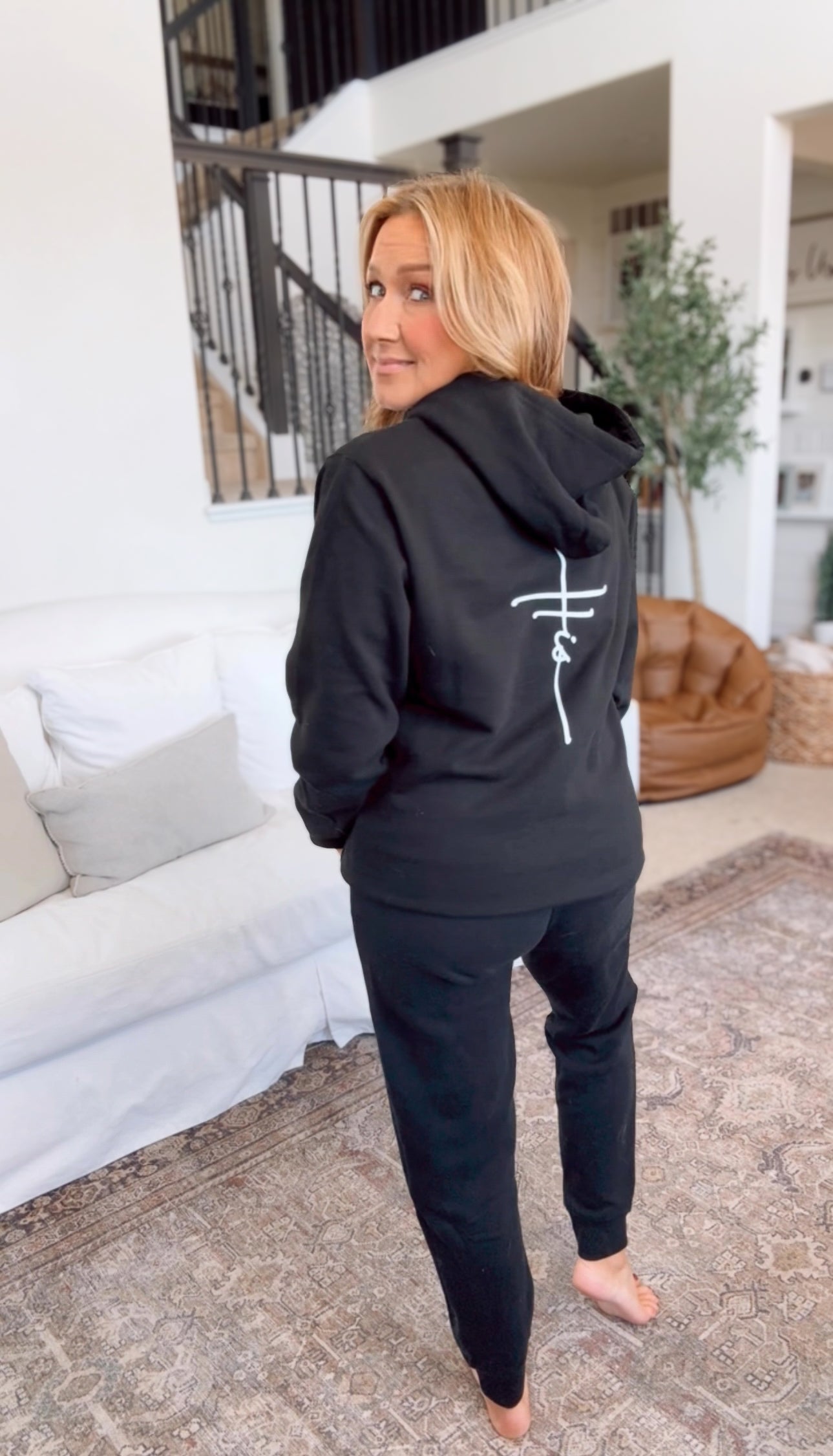 "His" Cross Hooded Sweatshirt - Unisex