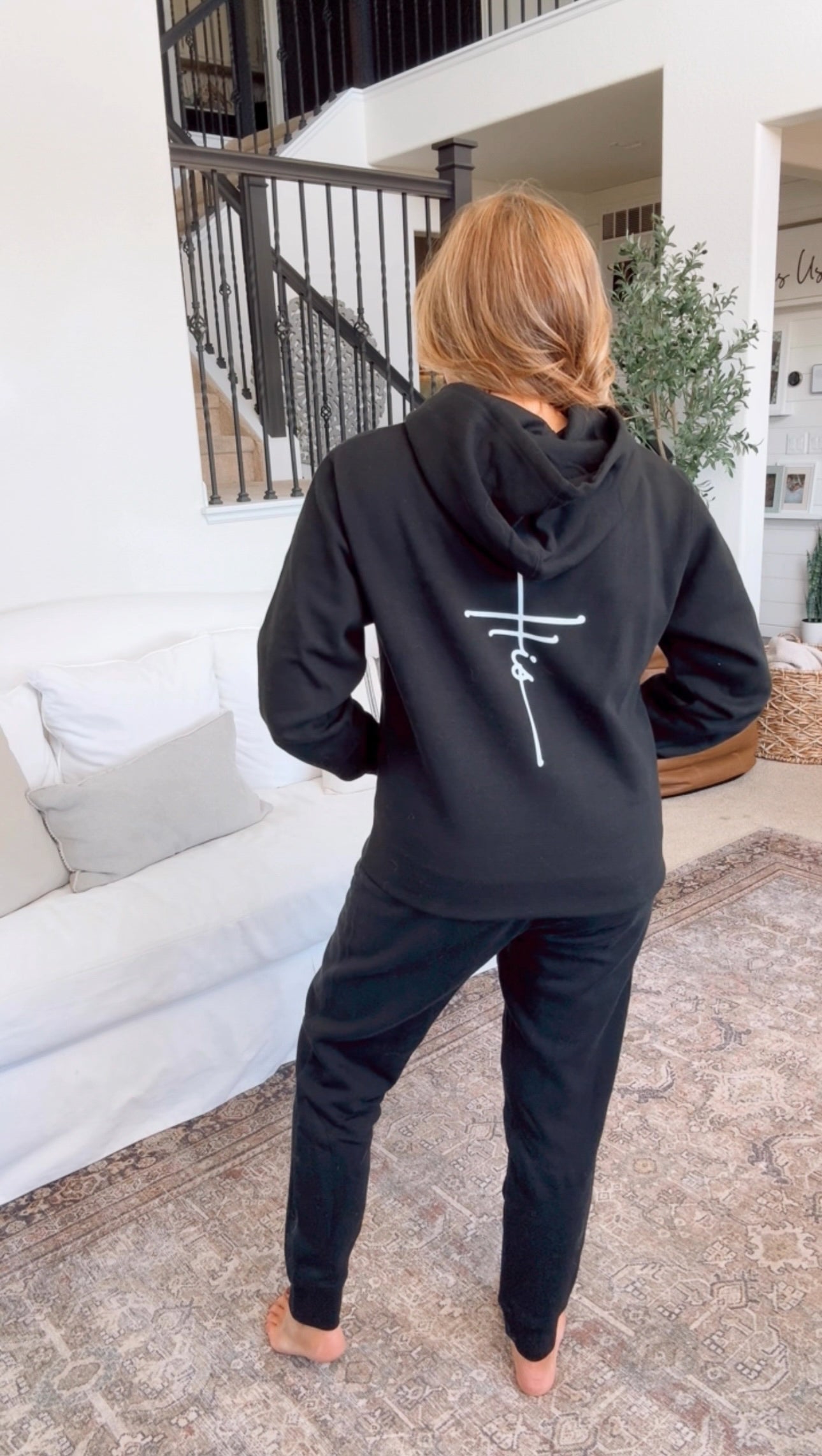 "His" Cross Hooded Sweatshirt - Unisex